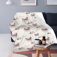 2023 newxzx blanket- Pugs And Kisses Quilt, Big Dark Eyes Of Pug Are Adorable Quilt Blanket Multiple styles （40x60inch/50×60inch/60×80inch） 36