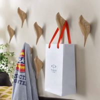 Creative Bird Shape Wall Hooks Home Decoration Resin Wood Grain Storage Rack Bedroom Door After Coat Hat Hangerr