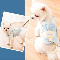 OIMG Small Dog Harness and Leash Set Cute Cartoon Dog Collars Breathable Mesh Adjustable Pet Vest Puppy Harnesses Cat Harnesses