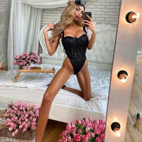 y Bodysuit for Female Women Black Shiny Bandage Overalls Sleeveless Large Size Intimate Lace Up Top Exotic Bodycon