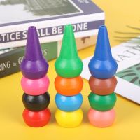 12Pcs Childrens Safety Color Crayon Baby 3D Finger Art Supplies Kindergarten Easy To Erase Educational Kid Stationery