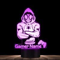 Spider Superhero LED Night Lamp สําหรับห้องเล่น Miles Morales Custom Gamepad Night Lamp ป้ายแสดงชื่อเกมเมอร์ส่วนบุคคล