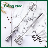 Living idea ตะกร้อตีไข่ ที่ตีฟองสแตนเลส แบบมือกด