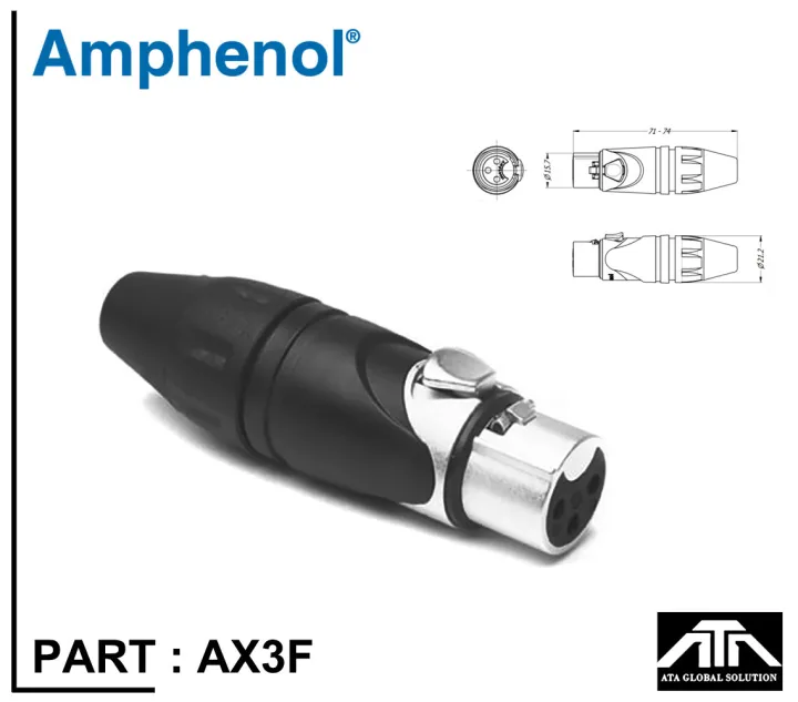 ของแท้ Amphenol Ax3f Xlr 3 Pin Female Xlr ตัวเมีย 3 Pin Female Cable แอมฟีนอล ตัวเมีย Xlr 