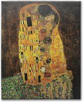 The Kiss By Gustav Klimt ผ้าใบศิลปะติดผนังพิมพ์ลาย16x2 0คลาสสิกที่มีชื่อเสียงภาพแอบสแตรกต์รูปโรแมนติกสำนักงานบ้านไอเดียของขวัญตกแต่งห้องนอนห้องนั่งเล่น