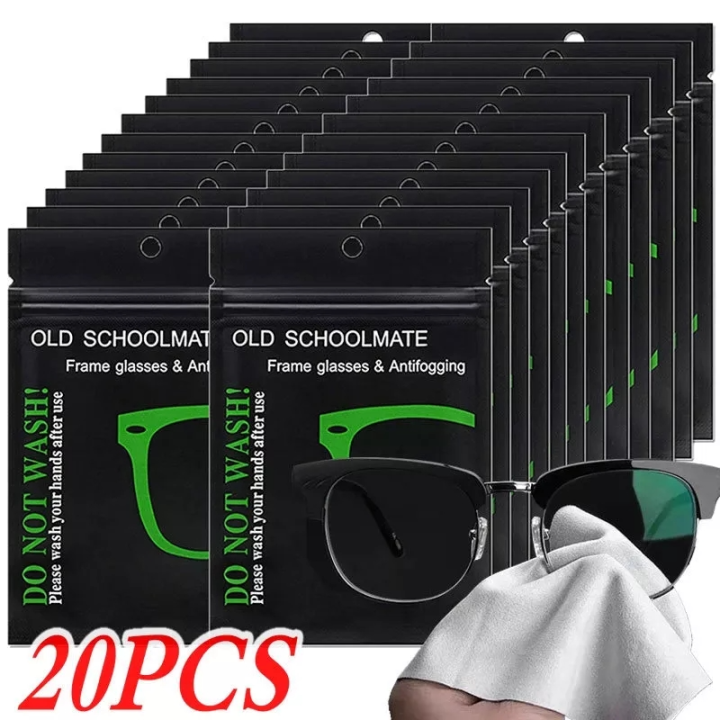 5/10/20Pcs Reusable Glasses Wipes AntiFog Premoistened Lens Cloth