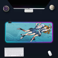 Evangelion EVA RGB Pc Gamer Keyboard Mouse Pad Mousepad LED Glowing Mouse Mats Rubber Gaming Computer Mausepad