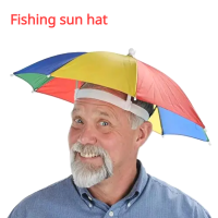 กลางแจ้งสีอาทิตย์กันน้ำตั้งแคมป์ตกปลา H Eadwear หมวกแบบพกพาฝนร่มหมวกพับปรับหมวกตกปลาสำหรับผู้ชาย