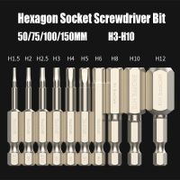 50/75/100/150MM H3-H10 Soket Heksagon Obeng Bit Magnetik Listrik Kepala Batch Kekerasan Tinggi S2 Paduan Baja Sekrup Driver Bit