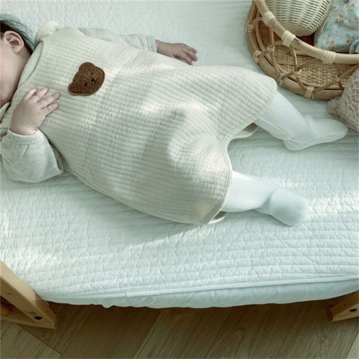 2023-spring-new-baby-sleeping-bags-vest-bear-embroidery-soft-cotton-pajamas-jumpsuit-toddler-blanket-sleepers-infant-sleep-sack