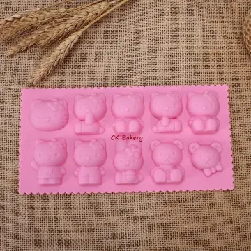 Sanrio Hello Kitty Silicone Mold Ice Cube Tray Makes 10 Cubes
