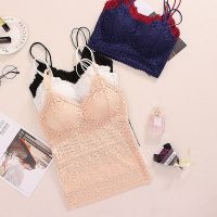 [A LIKE] เสื้อแขนกุดผู้หญิง39; SCrochet EmbroiderySexy Strap Basic TopsSleeveless Camisole