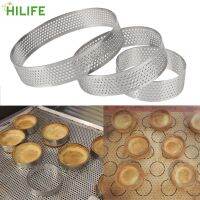 Tartlet Cake Mousse Mould 6 8 10 CM Cookies Pastry Circle Cutter Baking Tools Perforated Tart Mold Pie Ring Stainless Steel