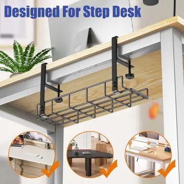 No Drilling Extendable Under Desk Cable Management Metal Cable Tray Under  Desk with Clamp Retractable Power Strip Cord Holder - AliExpress