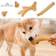 CHXONQ Log Color Dog Chew Stick Wood Bone Shape Puppy Molar Toys Durable