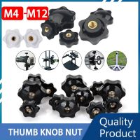 Black White Plastic Copper Torx Thumb Knob Nuts M4 M5 M6 M8 M10 Threaded Handle Clamping Manual Tighten Mechanical Nuts Fasten