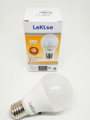 หลอดไฟ LED 9w หลอดปิงปอง เกลียว E27 LeKise แสงเหลือง