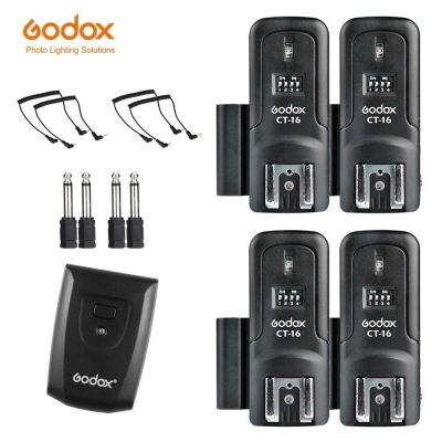 1xT พร้อม1xT รับ4X4XReceiver Godox CT-16 16ช่องวิทยุไร้สายเครื่องส่งแฟลชทริกเกอร์ + ชุดตัวรับสัญญาณ4ชิ้นสำหรับแคนนอนนิคอนโอลิมปัส Pentax Studio Flash