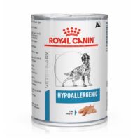 (ส่งฟรี)Royal canin hypoallergenic กระป๋อง 400 กรัม อาหารสุนัขสูตรบำบัดภาวะแพ้อาหารและผิวหนัง Exp 08/2023