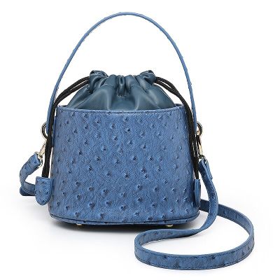 New Fashion Ostrich Pattern Bucket Handbag Designer Women Shoulder Bag High Quality Bag Crossbody Customized Portable Clutch Bag