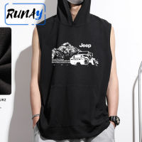 RUNAY กล้ามเนื้อยิมเสื้อผ้าฟิตเนสเสื้อกล้ามมีฮู้ดผู้ชายเพาะกาย Stringer Tanktop ออกกำลังกายเสื้อกล้ามแขนกุดเสื้อมีฮู้ด