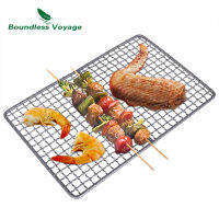 Boundless Voyage Titanium Grill Grate แคมป์ปิ้ง Mini Charcoal Rack กลางแจ้งเดินป่า BBQ ลวดตาข่าย Cooling สุทธิ Plate