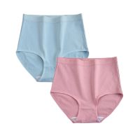 2 Pcs / Lot ! Cotton Underwear Women High Waist Panties Comfortable Solid Color Underpants Plus Size Lingerie M-XXXL