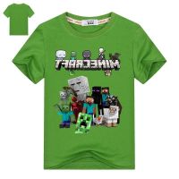 COD DDDGRYTRY เสื้อยืด ลาย Minecraft Adventure Blue Steve Run Away หลายสี สำหรับเด็กผู้ชาย อายุ 6-13 ปี แบรนด์ใหม่