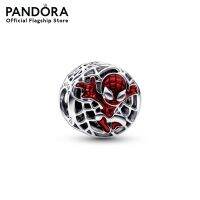 Pandora Marvel Spider-Man sterling silver charm with black and transparent red enamel เครื่องประดับ   ชาร์ม ชาร์มสีเงิน สีเงิน ชาร์มเงิน เงิน ชาร์มสร้อยข้อมือ ชาร์มแพนดอร่า แพนดอร่า