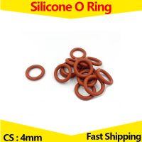 CS 4mm cincin O silikon tahan panas VMQ segel karet merah cincin O ketebalan 4 OD 205-300mm