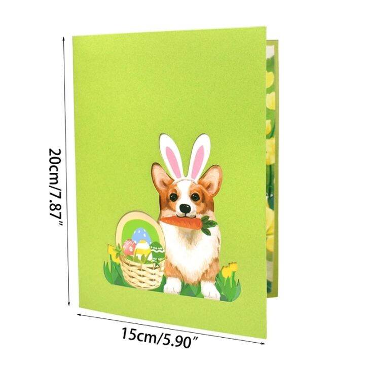 3d-easter-corgi-dog-greeting-card-set-spring-season-invitation-card-for-festival-new-year-holiday-party-message-card