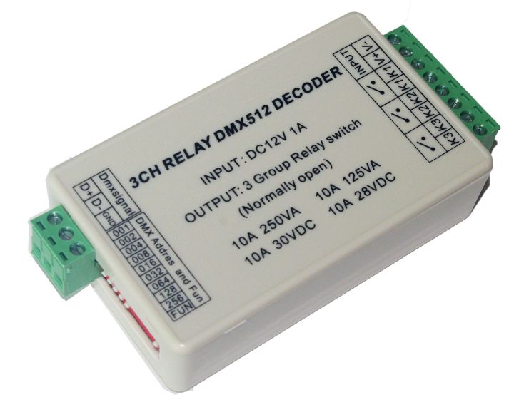 ใหม่1ชิ้น-ws-dmx-relay-3ch-dmx512ถอดรหัส-yelays-ควบคุมใช้สำหรับไฟเส้น-led-โคมไฟ-dc12v