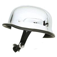 Biker Scooter Half Face Novelty German Chrome Helmet