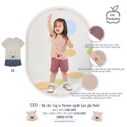 Bộ cộc tay Lapomme bamboo cotton cao cấp thấm hút tốt mát mịn bé trai bé