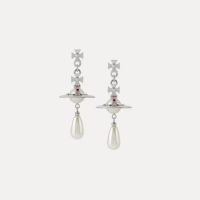 Westwood Vivian West Queen Mother water drop pearl three-dimensional Saturn earrings retro style nana same style earrings punk sweet earrings-12 2023 imported