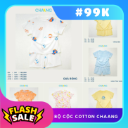 XẢ HÀNG Bộ quần áo cộc tay trẻ em cotton mềm mại họa tiết Chaang