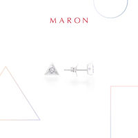 MARON✨ [ของแท้] ต่างหูเสริมดวง ต่างหูพลอยแท้ เงินแท้ แถมฟรี ผ้าเช็ดเครื่องประดับ มีใบรับประกัน พร้อมกล่อง พร้อมส่ง I My DAYS Stud Earring with White Topaz