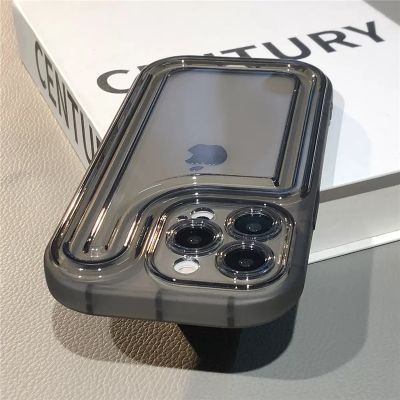 Luxury Shockproof Clear Phone Case For iPhone 14 Pro 13 12 11 Pro Max 14 Plus Transparent Silicone Air Cushion Bumper Back Cover