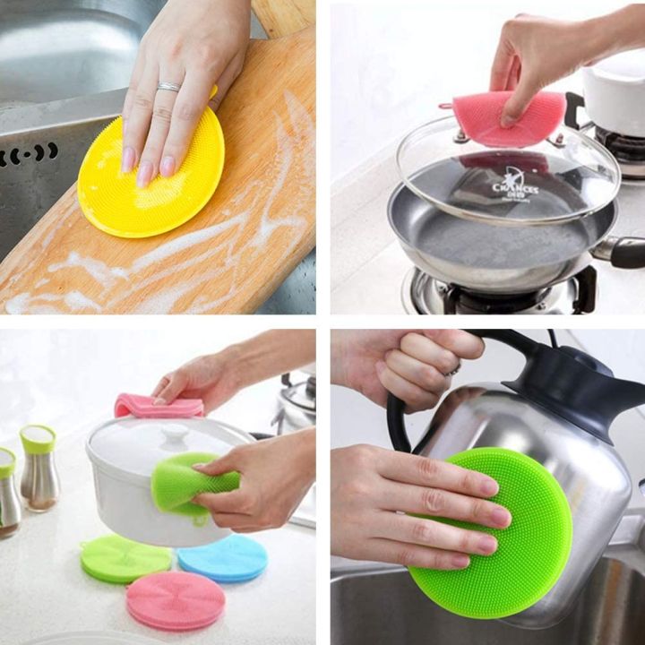 Silicone Sponge Dish Washing Kitchen Scrubber - Silicone Sponge Dish  Sponges, Kitchen Sponge Double Sided Cleaning Sponges Gadgets Tools Brush