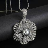 Vintage Flower Pendant Long Necklace For Women 2021 New Sweater Accessories Cute Gifts