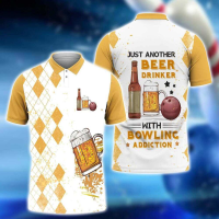 Custom name bowling polo 3D shirt, Just Another Beer Drinker, bowling shirt, bow{plenty}