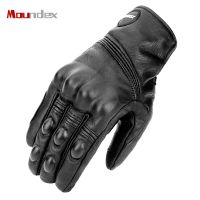 【CW】Motorcycle Gloves Classic Genuine Leather Retro Motorbike Guantes Moto Gloves Men Full Finger Guantes Driving Knight