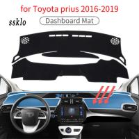 (SSKLO) สำหรับ Toyota Prius 2016 ~ 2019 50 Series Anti-Slip Mat แผ่นคลุมแผงหน้าปัดรถยนต์ Sunshade พรมแดชแมทอุปกรณ์เสริม