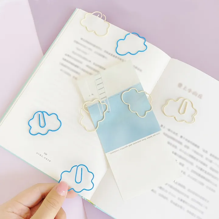 paper-clips-papeleria-paperclips-sky-blue-cloud-modeling-paper-clip-colorful-cute-paper-clip-planner-decoration-paper-clip-metal