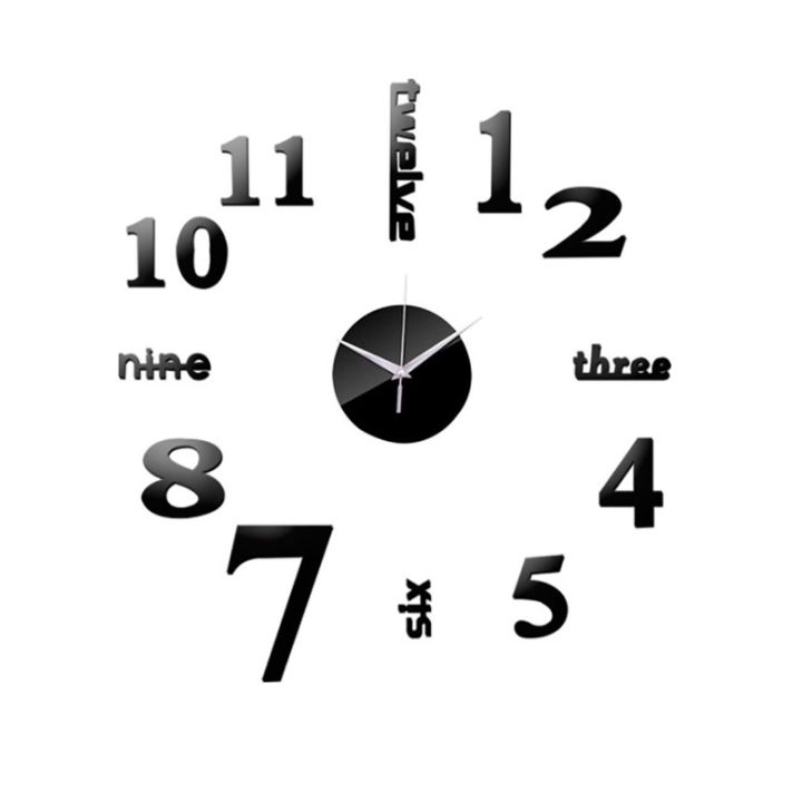 ชุดนาฬิกาติดผนัง-diy-กระจกอะคริลิค3มิติสำหรับตกแต่งห้องนั่งเล่นในบ้าน-ขนาดเส้นผ่านศูนย์กลาง60ซม-120ซม-1ชุดให้ชัดเจน