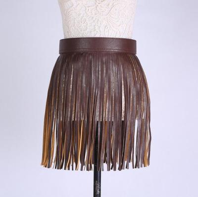 hot sale fashion women Short skirt Faux leather fringed belt Tassel belt dress decoration Punk cool tide belt accessories