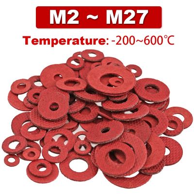 Red paper washer Red Steel Flat Steel Fiber Gasket Insulation Washer Sealing Ring GasketM2M2.5M3M4M5M6M8M10 M14 M20