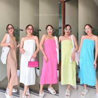 lamoon linen dress☀️??(370฿ฟรีส่ง) เดรสเกาะอกทรงเบสิค ผ้าลินิน โทนสีพาสเทล น่ารักสดใส รุ่นนี้ใส่ได้บ่อยแน่นอนค่า