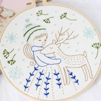 Warm Human Nature Embroidery Kit DIY Needlework Needlecraft for Beginner Cross Stitch Artcraft(Without Hoop)