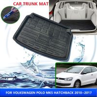 Alas Bagasi Mobil สำหรับ VW Volkswagen Polo GTI 5 MK5 6R อุปกรณ์ตกแต่งรถยนต์เก็บพรมทนอุณหภูมิสูง2010 ~ 2017 2013 2015